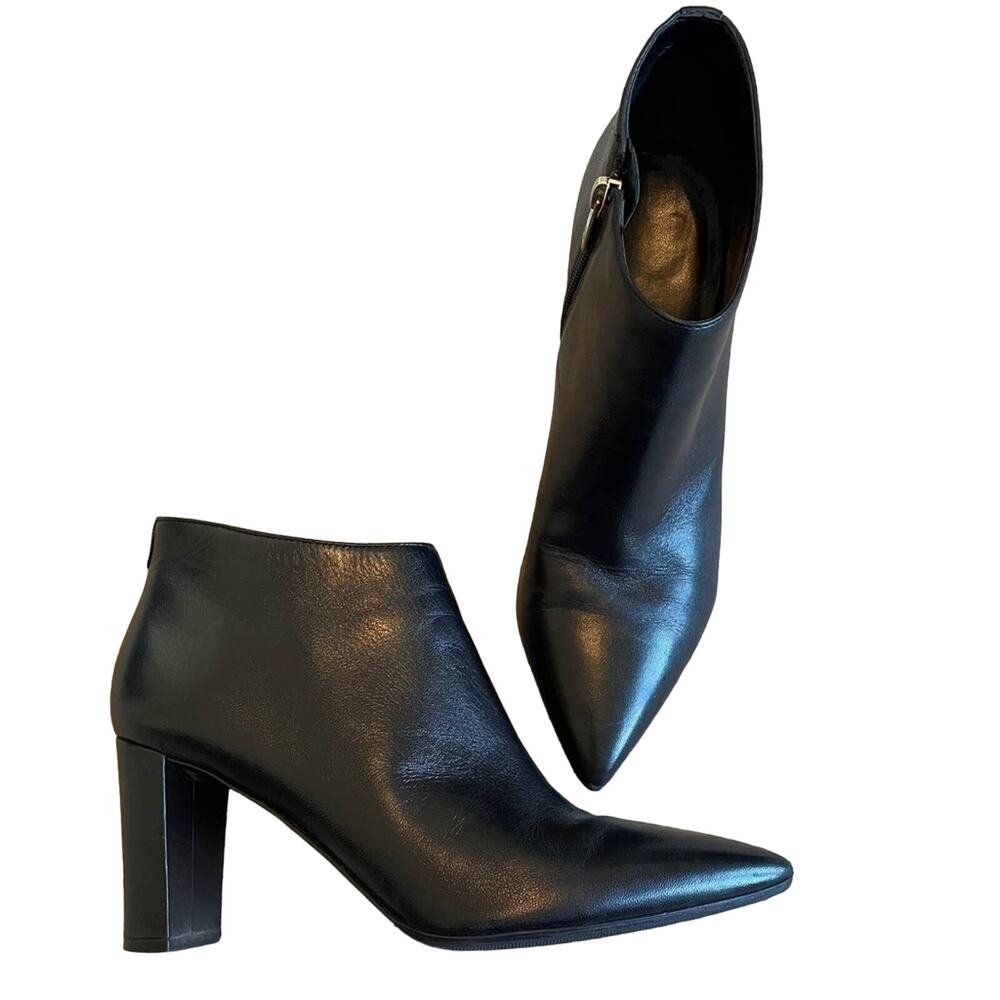 Ivanka Black Leather Ankle Boots Size 9.5